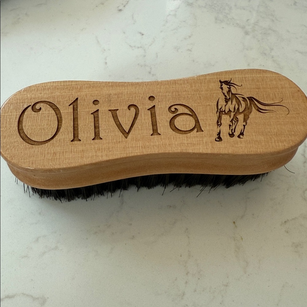Wooden Horse Grooming Brush-Olivia